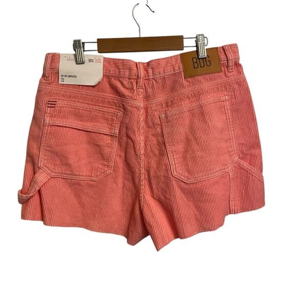 BDG Urban Outfitters Pink Cut Off Carpenter Corduroy Shorts Size‎ 31 NWT - Picture 4 of 6